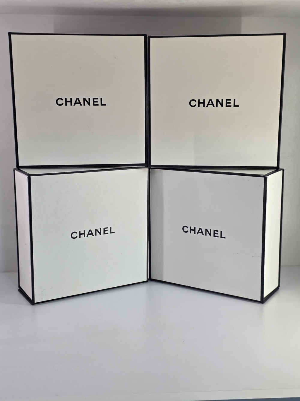 Authentic CHANEL White Luxury Gift Boxes - Set of 4